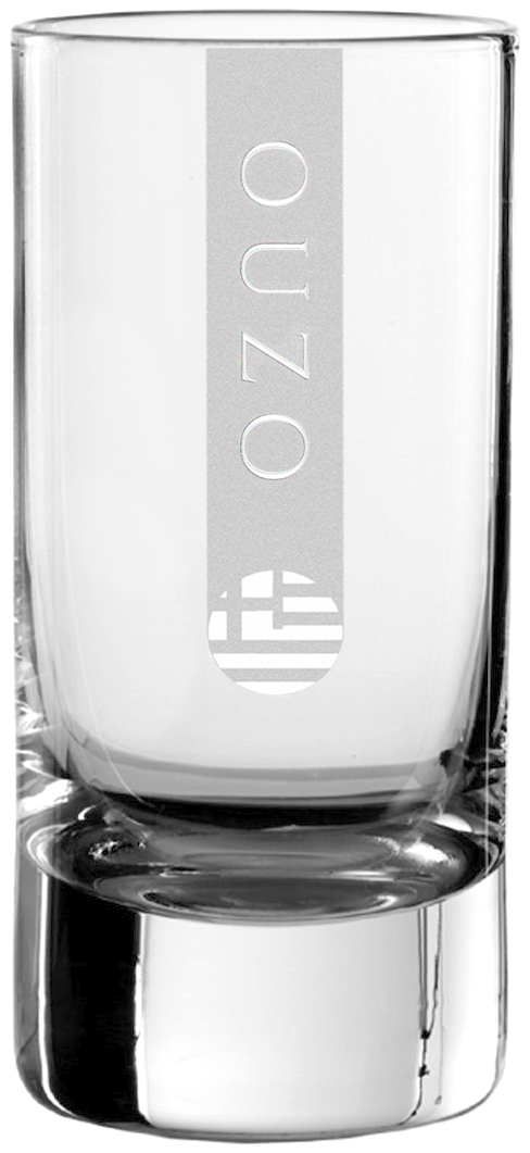 OUZO Gläser Greek Flag | 6 Stück 5cl Schott Schnapsglas | CoolGlas