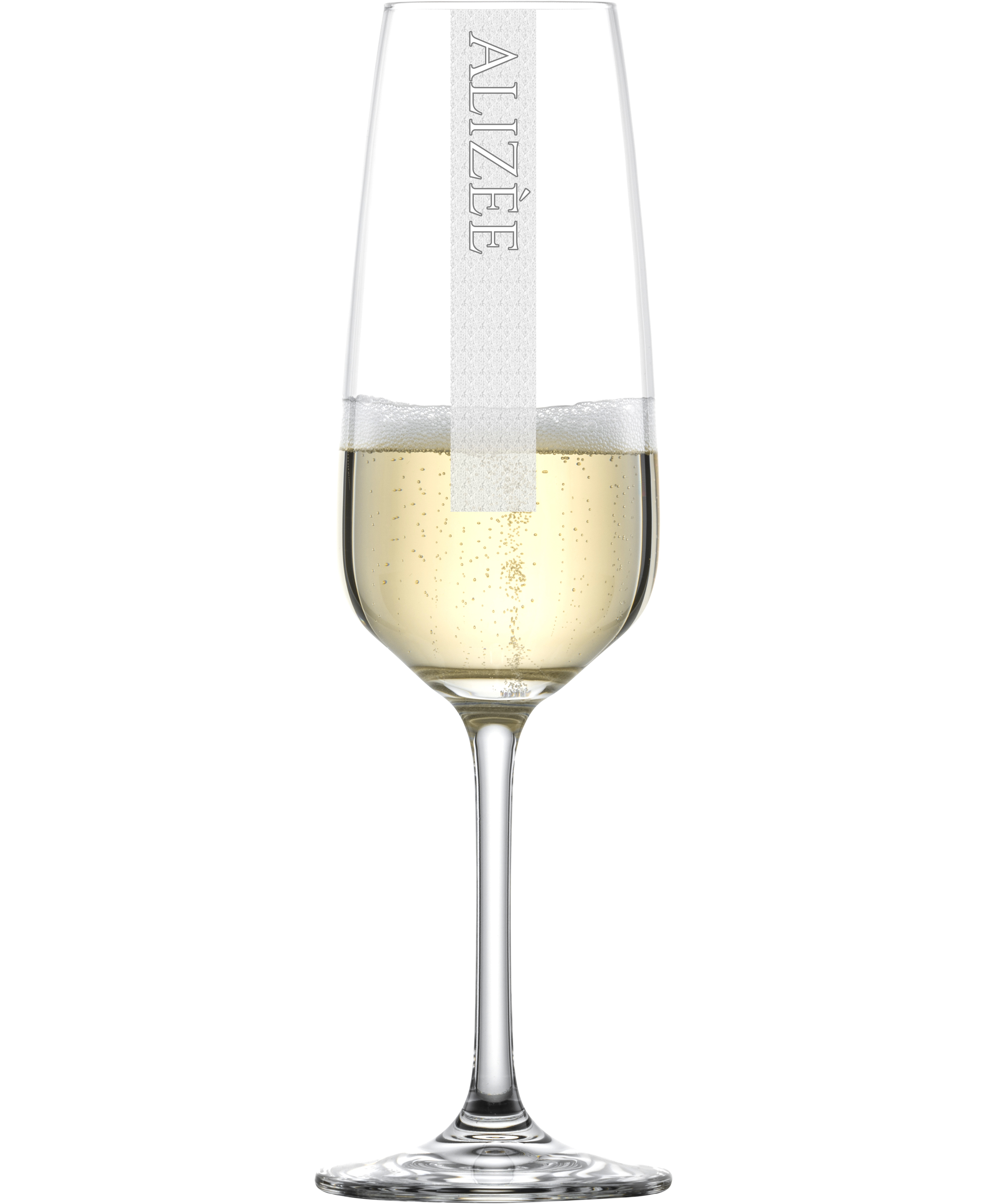 23 Champagnerglas Sektglas weiß mit Ihrer persönlichen Gravur edel und nobel 
