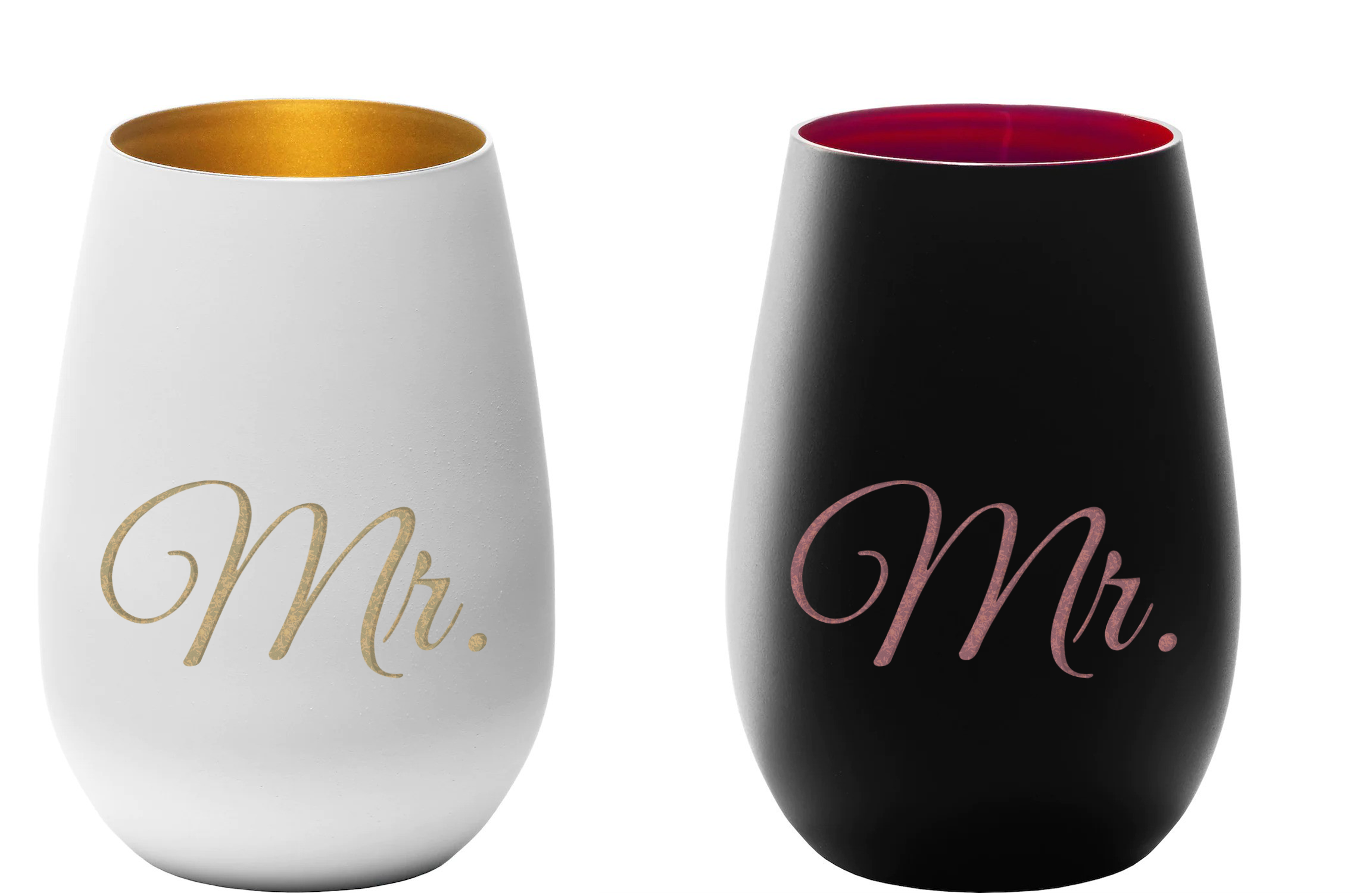 Paar-Set "Mrs & Mr" - Elements Becher  -  2er Set Geschenk zur Hochzeit oder Verlobung. 